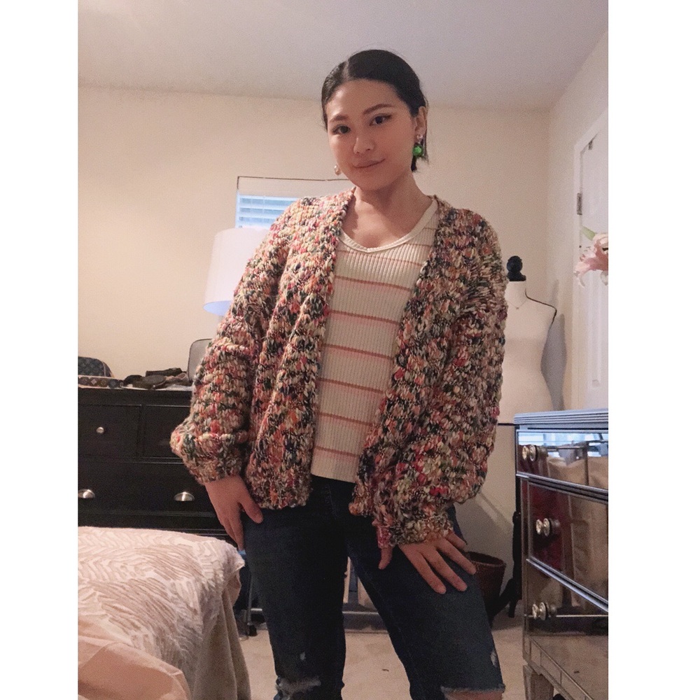 Urban outfitters rainbow knit cardigan